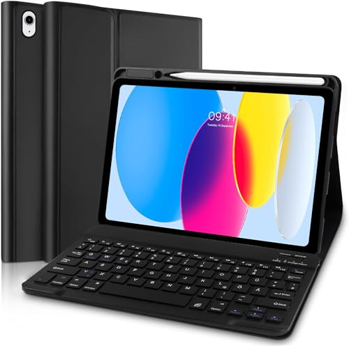 TENGWUDZ iPad 10 Generation Tastatur Hülle, Tastatur Hülle für iPad 10th Gen 2022 10,9 Zoll, QWERTZ Deutsches Tastatur für iPad 10. Gen 10,9