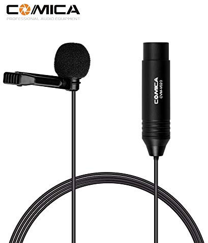 HUIOP microfono lavicaer CVM-V02O Microfono lavalier omnidirezionale a condensatore Microfono con spina XLR Supporta alimentazione Phantom 48V Compatibile con videocamere Registrazione video