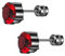 ZOCOYUU 4 Pairs Titanium Screw Back Surgical Stainless Steel Stud Earrings for Women Men,Rainbow 5A Cubic Zirconia Studs Double Side Earrings Piercing Sleeper Studs Jewelry 6mm (Black-Red-6mm)