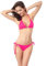 Maillots de Bain 2 Pièces pour Femme Bikini Rembourré Classique Réglable Halter Triangle Top de Bikini de Plage avec Taille Basse String Bas de Bikini(Rose)