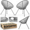 Konsimo GROSTI Rattan Gartenstühle 2er Set - Outdoor Terrasse Acapulco Stuhl - Lounge Gartenmöbel Set 2-TLG - Rattansessel Außen - Balkonmöbel Stuhl –Komfortabel Balkonstuhl - Grau