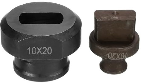 QUARKZMAN Troqueladora Hidráulica para Perforar Agujeros Φ10×20mm de Forma Ovalada Kit de Perforación Eléctrica Hidráulica para Máquina Perforadora MHP-20 JP-20, Borgoña y Negro