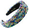 scicent Vintage Kristall Strass Stirnbänder Glitzern Silber Diamant Stirnband Samt Gepolstert Breite Haarbänder Party Hochzeit Kopfschmuck Haarschmuck für Frauen 26917