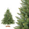 FairyTrees Weihnachtsbaum künstlich 120cm NORDMANNTANNE mit Christbaum Holzständer | TESTSIEGER Tannenbaum künstlich mit braunem Stamm | Made in EU