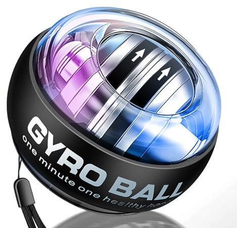 Uorboo Gyroball handtrainer und Stressabbau-Handgelenkbälle, Gyroskopischer Handtrainer Metallkern Mit LED-Licht, 60lb Gyrotwister Griffkraft Trainer von Arm, Selbststartende Stummschaltung