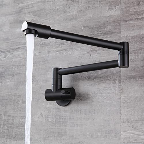 wall mount pot filler kitchen tap double joint spout pot filler kitchen mixer tap single cold water kitchen taps single lever kitchen mixer taps pot filler faucet,black,single mode