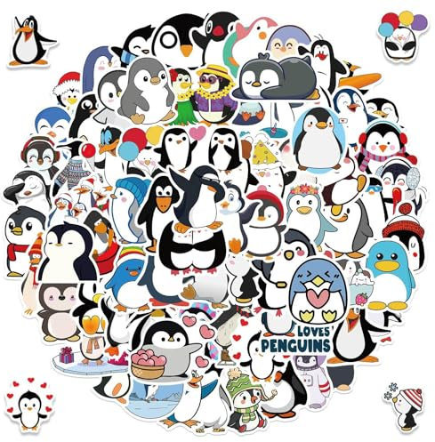 100 Stücke Nette Pinguin Aufkleber, Tier Sticker Set, Cartoon Tier Aufkleber Pinguin Thema Aufkleber, Klein PVC Aufkleber für Auto Laptop Skateboard Fahrrad Moped Motorrad Fahrrad Computer