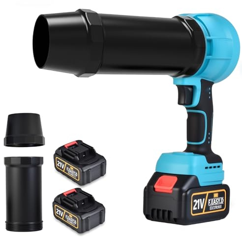 Turbo Gebläse Akku mit 2 x 3000mAh Akkus, Tragbarer kabelloser Elektrische Laubbläser, 30000 U/min Mini Auto Gewaltgebläse Staubgebläse Geeignet zum Wegblasen von Staub, Laub und Schnee