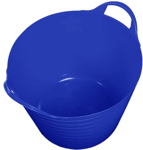 Flexi Tub – Heavy Duty Flexible Bucket, Rubber Bucket & Garden Trug for Gardening, Cleaning, Storage | Multi-Purpose Flexi Tubs Garden Bucket (Dark Blue, 14 Ltr)