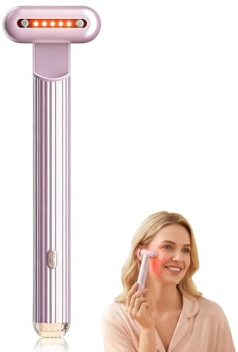 4 en 1 aparato de masaje de ojos, masajeador ocular con microcorriente EMS, fototerapia LED 7 colores, calor constante y vibración de alta frecuencia, cuidado facial antienvejecimiento recargable USB