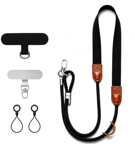 OstayOne Handykette Universal Handyband zum Umhängen, Handy Lanyard mit 2 Universal Patches, Phone Lanyard Verstellbar Handy Umhängeband Band für Handyhülle Schlüsselband, Leicht und Stabil
