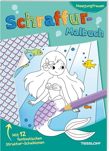 Schraffur-Malbuch. Meerjungfrauen | Mit 12 Schalblonen für fantastische Muster | Ausmalbuch für Kinder ab 5 Jahren: Mit 12 fantastischen ... Kinder ab 5 Jahren (Malbücher und -blöcke)