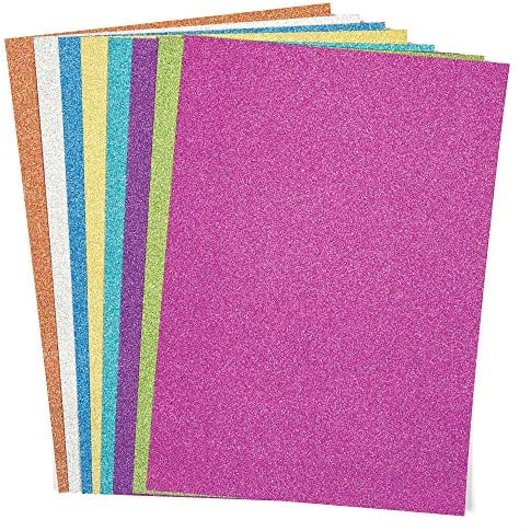 Baker Ross AC373 Glitzer Bastelkarton A4 - 16 Blatt, DIN A4 Glitzernde Bunte Karte zum Basteln für Kinder und Erwachsene, Sortiert