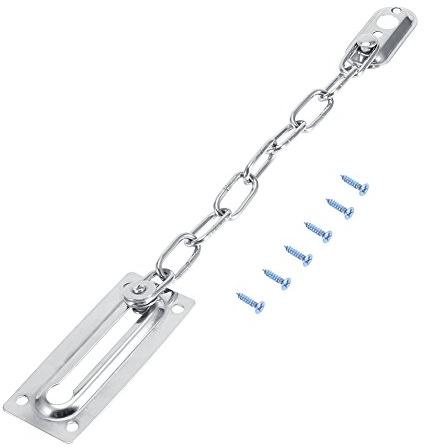 Yosoo Edelstahl Sicherheit Schutz Türkette Security Lock Verriegelung mit Schrauben (Silber)