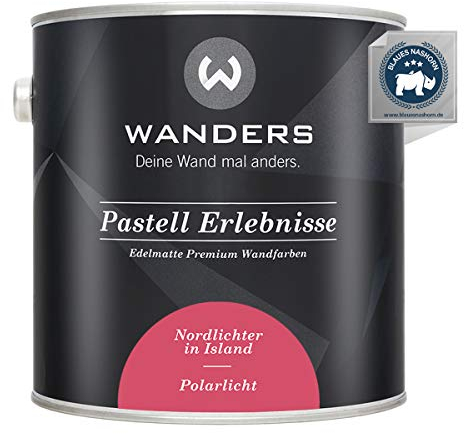 Wanders Pastell Erlebnisse 2,5L - Polarlicht/Helles Rot - Edelmatte Wandfarbe! Küchenmöbellack und Möbelfarbe. Kreidefarbe für Holz & mehr. Hohe Deckkraft, schnell trocknend
