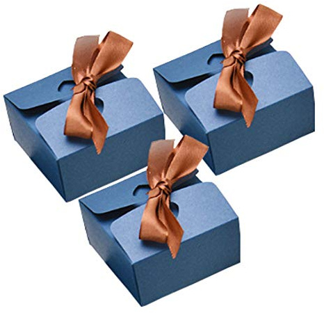 Allbusky Pack of 30 Paper Candy Boxes Gift Packages for Wedding, Christmas, Birthday, Holiday, Blue