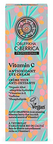 Natura Siberica OBLEPIKHA C-BERRICA Antioxidant Augencreme - Feuchtigkeitsspendende Augenpflege mit Koffein & Vitamin E - Gegen Augenringe & feine Linien - 30 ml