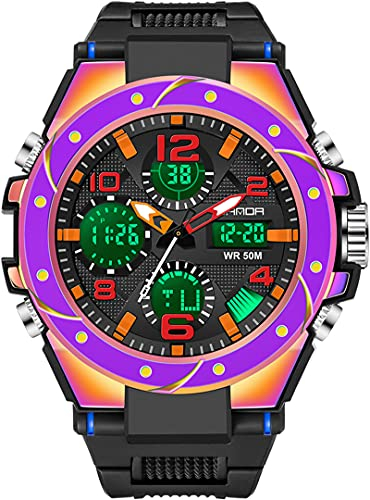 findtime Herren Militärische Digitale Sportuhr Große Anzeige Armbanduhr 5ATM wasserdichte mit Wecker Kalender Stoppuhr Chronograph