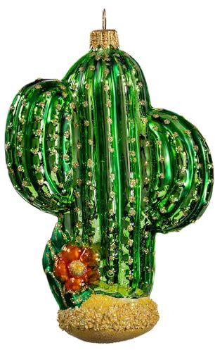 Holyart Kaktus, Weihnachtsbaumschmuck aus mundgeblasenem Glas