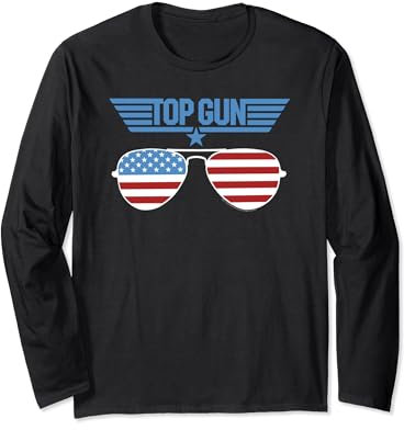 Top-Gun-Weiße-Brille Langarmshirt