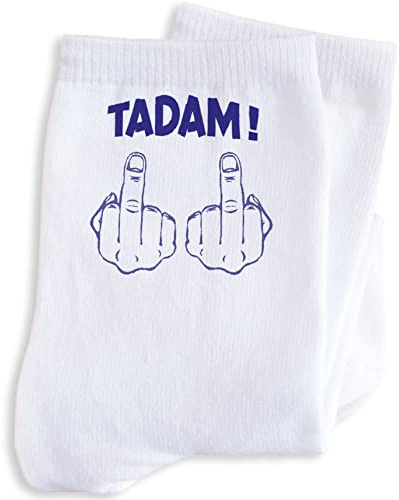 Luigi Collection Chaussettes Homme Femme Tadam Humour Message drôle. Idée Cadeau Original Ami Collègue Copain Copine Anniversaire Noël St Valentin.
