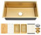 MILOSEN Stainless Steel Workstation Sink, Gold Undermount Kitchen Sink, Single Bowl Kitchen Sinks, 30×18×9 inch