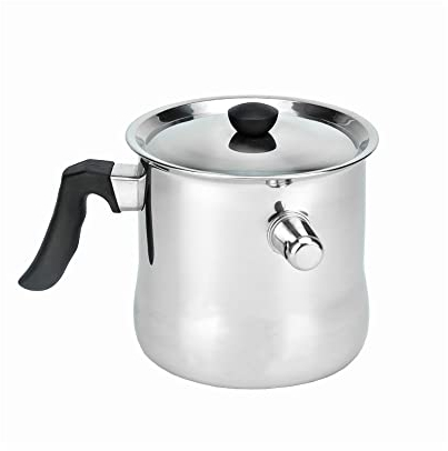 1.5l Milchtopf mit Deckel, Kochtopf mit Pfeife, doppelwanding mit Bakelitgriff, Wasserbad Schmelztopf, Simmertopf, Puddingtopf aus Edelstahl,