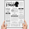VP-DSGN Geburtstag - 1960 - Bild Plakat Zeitungsartikel Fakten zum Jahrgang - Deko Geschenkideen zum Geburtstag, Mann Frau - damals in - Poster