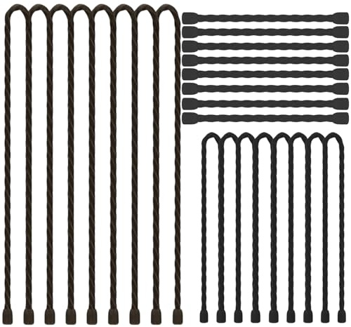 Generic 24PCS Black Silicone Cable Ties- Reusable Rubber Twist Ties Bendable Cable Ties for Bundling and Holding, All Purpose Cord Tie for Indoor and Outdoor（6inch, 12inch, 18inch）