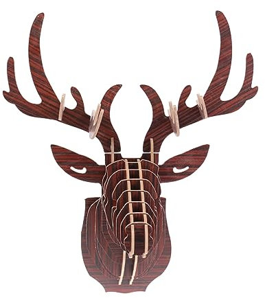 HOMSFOU Hirschgeweih Wandkunst Faux Kunstskulptur Hirschköpfe Wandstatue Tierköpfe-ornamente Hirschköpfe Wandbehang Wandskulptur Aus Hirschgeweih 3d Probe Bambus Tierkopf