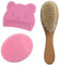 BDSHUNBF 3 PCS Baby Haarbürste für Neugeborene & Kleinkinder, Babybürste mit weichen Ziegenhaarbürste, Natürliche weiche Ziegenborsten, Silikonbürste für Baby, Kind
