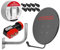 Maclean 90cm Satellitenschüssel mit 40cm Wandhalterung Sat Antenne Satspiegel LNB Tragarm Phosphatierter Stahl, Quad LNB, 100 m Kabel und F-Stecker im Set