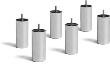 DELIFE Dream Fußvariantenset Boxspringsystem alufarbig Füße Bodenfreiheit 10 cm für Bettbreite 120