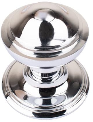 Dart Heavy Cast Brass Victorian Centre Door Knob (80mm) - Polished Chrome
