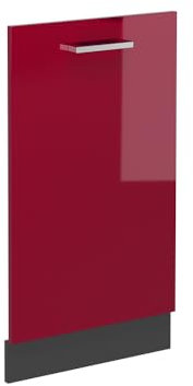 Vicco Geschirrspülblende R-Line, Bordeaux Hochglanz, 45 cm ohne Arbeitsplatte