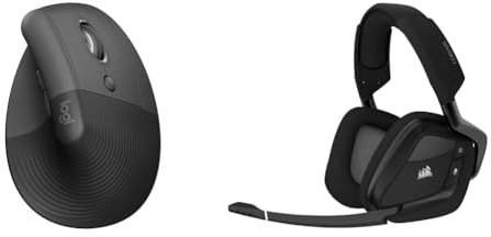 Logitech Lift Ratón Ergonómico & Corsair Void RGB Elite Auriculares Inalámbricos