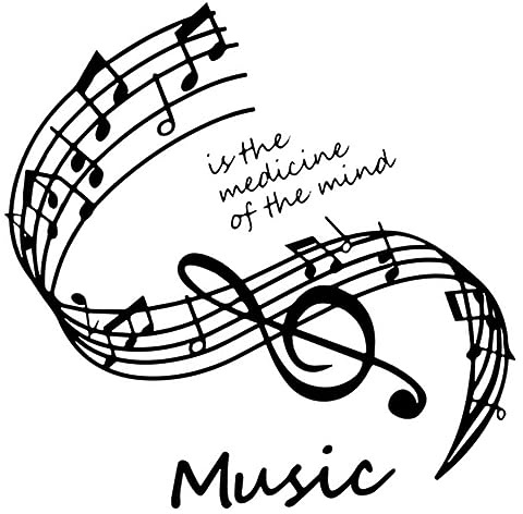 Musik Wandaufkleber aus PVC mit Klaren Noten, Schwarz | Abnehmbar ohne Spuren, für Schlafzimmer und Musikzimmer, für Glas und Schrank, Chic und Elegant