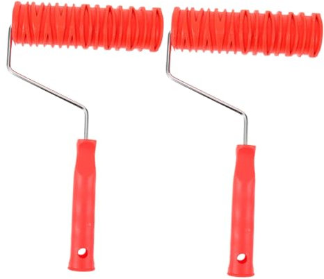 Gadpiparty 2 Stück Textur-farbroller Kleine Wandputzbürste Weiß Malerrolle Wandreparatur-farbroller Texturwalzen Tragbar Farbband Ecke Mauerwalze Bausätze Prägefarbroller Gips Rollen Pp Rot