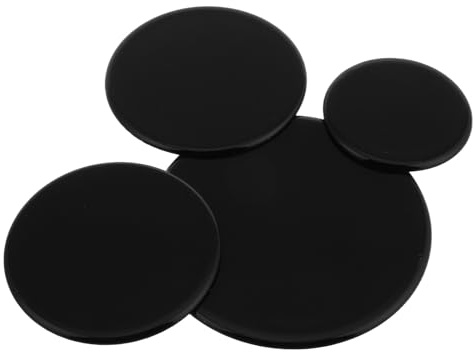 Gasherd Brennerabdeckungen 4 Stück aus Eisen Schwarz | Präzise Passform, Leicht zu Reinigen, Universell für Brennerköpfe und Flache Kochstellen