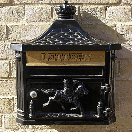 Bo�te aux lettres murale en fonte d'aluminium Style victorien Noir