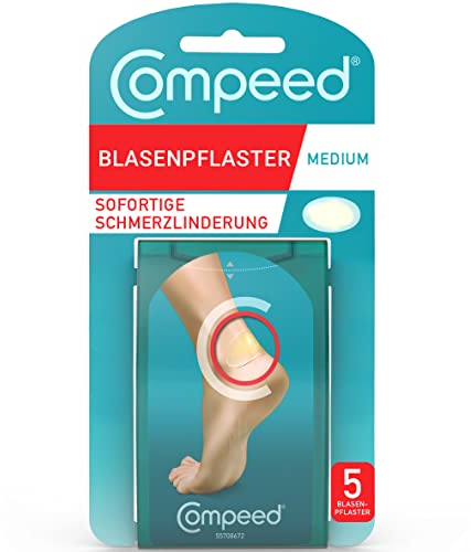 Compeed Blasenpflaster Medium – Hydrokolloid-Pflaster gegen Blasen an den Fersen, 5er Pack