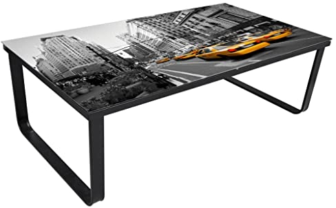 vidaXL Couchtisch Glasplatte Rechteck Beistelltisch Sofatisch Wohnzimmertisch