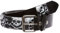 Gürtel zum Aufstecken, 3,8 cm, Totenkopf- und Kreuzknochenmuster, Punkrock-Nietengürtel - Schwarz - XXL-112 cm