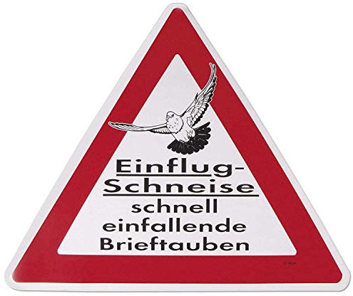 Aufkleber - Einflugschneise schnell einfallende Brieftauben - Gr. ca. 30 x 27 cm - TB802/2