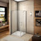100x80x185cm cabine de douche à charnière porte de douche avec barre de fixation accès d'angle verre anticalcaire