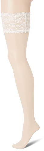 Charnos Women's 1PP 10 Denier Bridal Lace Hold Stockings, 10 DEN, Off- White (Ivory 207), S