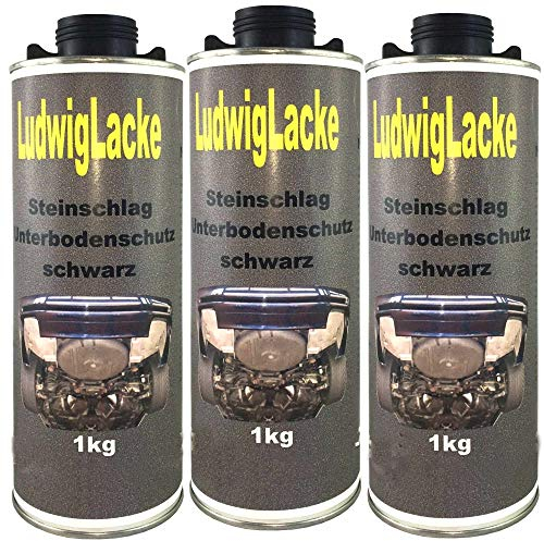 Steinschlagschutz 3 x 1Liter Unterbodenschutz Schwarz für Autolack