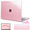 Mektron Glitter 2023 Microsoft Surface Laptop GO 3 Case 12.4 Compatible with Go 2/1 Laptop Cover 2022-2020 Releases Model 1943/2013 Plastic Hard Shell Case with Screen Protector, Sparkle Pink