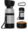 Pecute Bouteille d'eau pour Chien 650ml avec récipient pour Nourriture 150ml, Bouteille de Voyage Anti-Fuite pour Animaux de Compagnie, pour Les promenades en Plein air, Les Voyages et Les randonnées