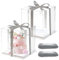 RHBHY 2 Stück Tortenschachtel Tortenkarton Tortenbox 30 * 30 * 25cm Cake Box Transparent Torten Transportboxen Geschenkbox Durchsichtig mit Sockel und Band für Geburtstag Dessert (30 * 30)